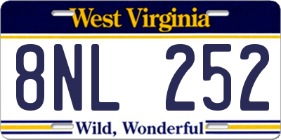 WV license plate 8NL252