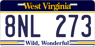 WV license plate 8NL273