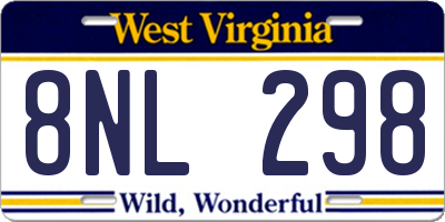 WV license plate 8NL298