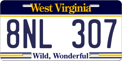 WV license plate 8NL307