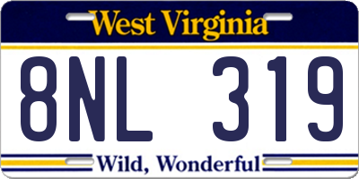 WV license plate 8NL319