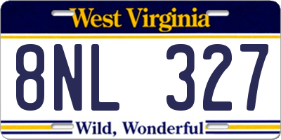 WV license plate 8NL327