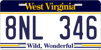 WV license plate 8NL346