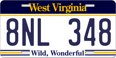 WV license plate 8NL348