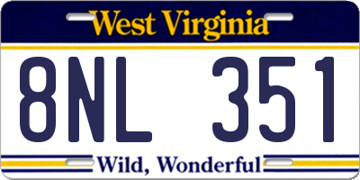 WV license plate 8NL351