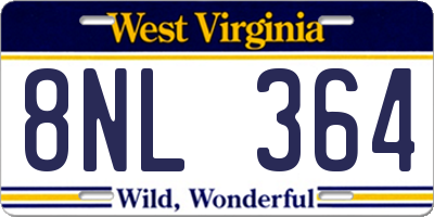 WV license plate 8NL364