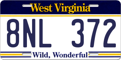 WV license plate 8NL372