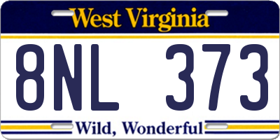 WV license plate 8NL373