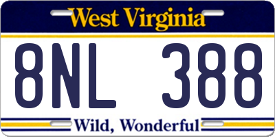 WV license plate 8NL388