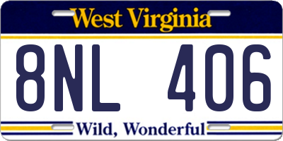 WV license plate 8NL406
