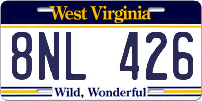 WV license plate 8NL426
