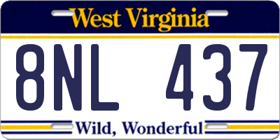 WV license plate 8NL437