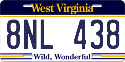 WV license plate 8NL438