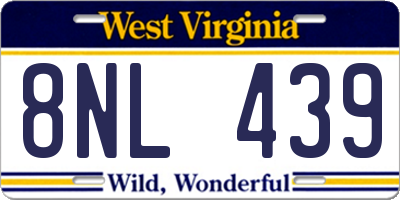 WV license plate 8NL439