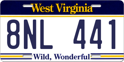 WV license plate 8NL441