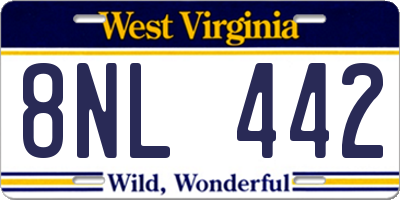 WV license plate 8NL442