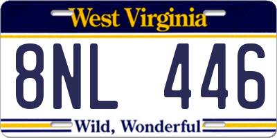 WV license plate 8NL446