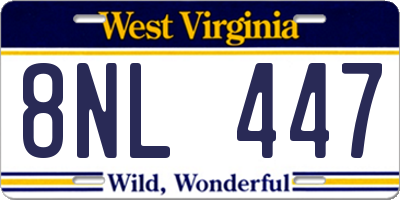 WV license plate 8NL447