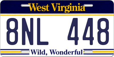WV license plate 8NL448