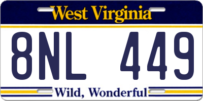 WV license plate 8NL449