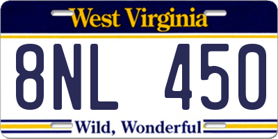 WV license plate 8NL450