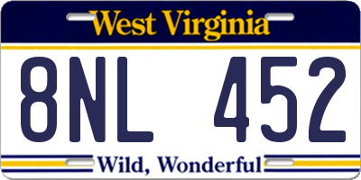 WV license plate 8NL452