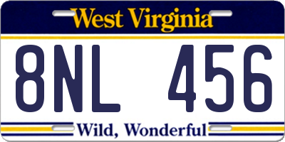 WV license plate 8NL456