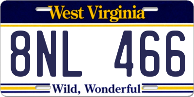 WV license plate 8NL466