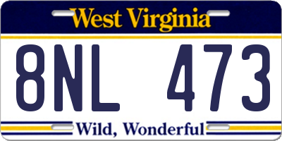 WV license plate 8NL473