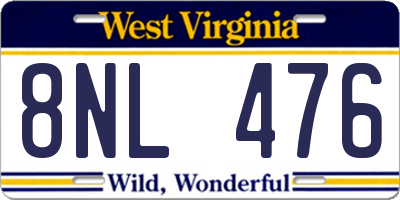 WV license plate 8NL476