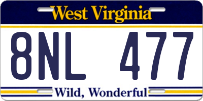 WV license plate 8NL477