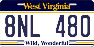 WV license plate 8NL480
