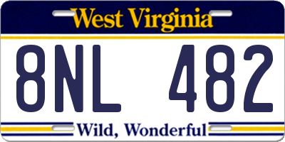 WV license plate 8NL482