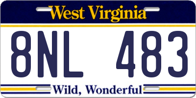 WV license plate 8NL483