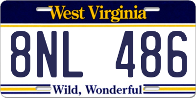 WV license plate 8NL486