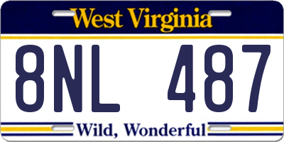 WV license plate 8NL487