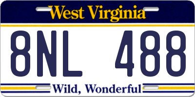 WV license plate 8NL488
