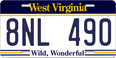 WV license plate 8NL490