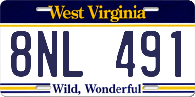 WV license plate 8NL491