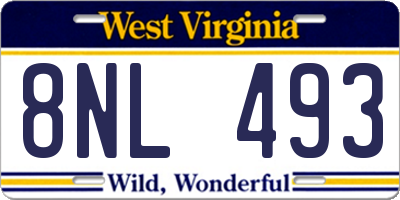 WV license plate 8NL493
