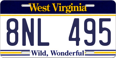 WV license plate 8NL495