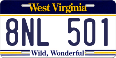 WV license plate 8NL501