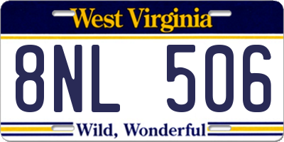 WV license plate 8NL506