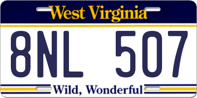 WV license plate 8NL507