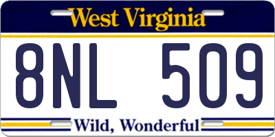 WV license plate 8NL509