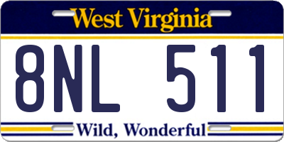 WV license plate 8NL511