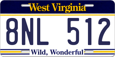 WV license plate 8NL512