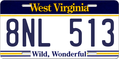 WV license plate 8NL513