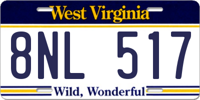 WV license plate 8NL517