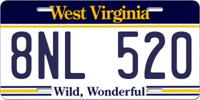 WV license plate 8NL520